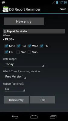 DG Report Reminder android App screenshot 2